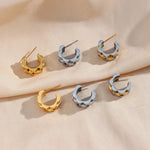 Load image into Gallery viewer, Textured Watch Hoop Earrings