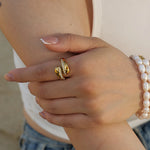 Load image into Gallery viewer, Chunky Diamond Accented Wrap Ring