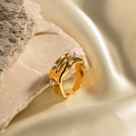 Load image into Gallery viewer, Textured Pearl & Diamond Accented Ring