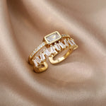 Load image into Gallery viewer, Double Layered Staggering Baguette Diamond Ring