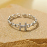 Load image into Gallery viewer, Dainty Diamond Letter Initial Ring