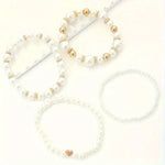 Load image into Gallery viewer, Bold Gold Accented Pearl Bracelet Stack