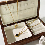 Load image into Gallery viewer, 18k Obsidian Oval Necklace