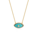 Load image into Gallery viewer, Dainty Evil Eye Diamond Accented Necklace