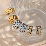 Load image into Gallery viewer, Textured Watch Hoop Earrings