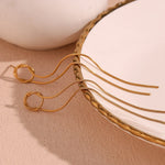 Load image into Gallery viewer, 18k Dainty Circle Tassel Earrings