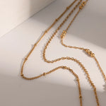 Load image into Gallery viewer, 18k Dainty Triple Satellite Necklace Stack