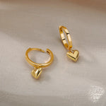 Load image into Gallery viewer, Dainty Heart Dangle Huggie Hoop Earrings