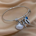 Load image into Gallery viewer, Sea Shell Bangle Bracelet