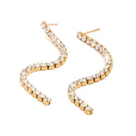 Load image into Gallery viewer, 18k Dainty Diamond Tassel Earrings