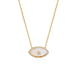 Load image into Gallery viewer, Dainty Evil Eye Diamond Accented Necklace