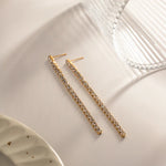 Load image into Gallery viewer, 18k Dainty Diamond Tassel Earrings