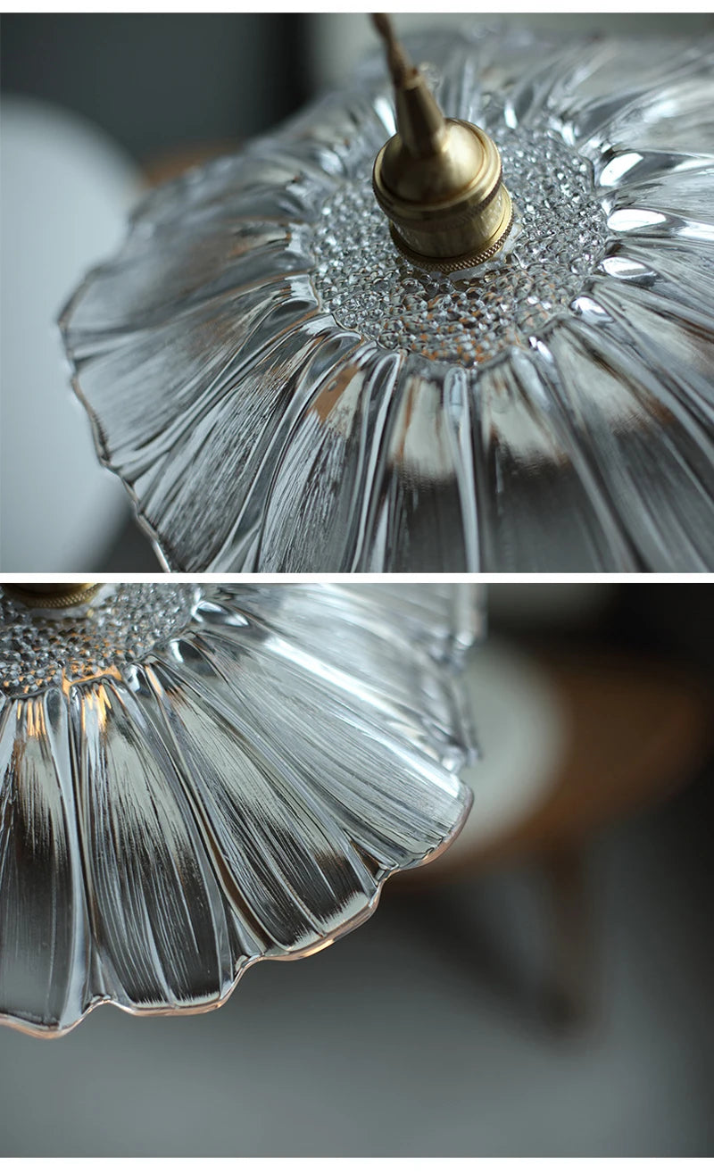 Floral Glass Flush Mount Ceiling Light Fixture