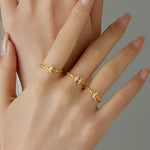 Load image into Gallery viewer, Dainty Diamond Letter Initial Ring