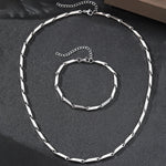 Load image into Gallery viewer, Modern Geometric Chain Necklace and Bracelet Set