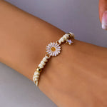 Load image into Gallery viewer, Braided Feminine Flower Star Bracelet
