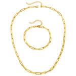 Load image into Gallery viewer, Paperclip Chain Bracelet and Necklace Set