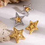 Load image into Gallery viewer, Bold Five Point Star Earrings