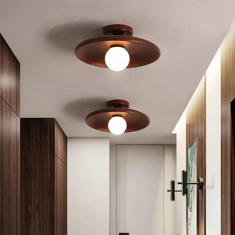 Simple Modern Wooden Flush Mount Ceiling Light