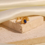 Load image into Gallery viewer, Dainty Lapis Sun Shine Ring