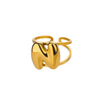 Load image into Gallery viewer, Adjustable Open Band Bubble Letter Initial Ring