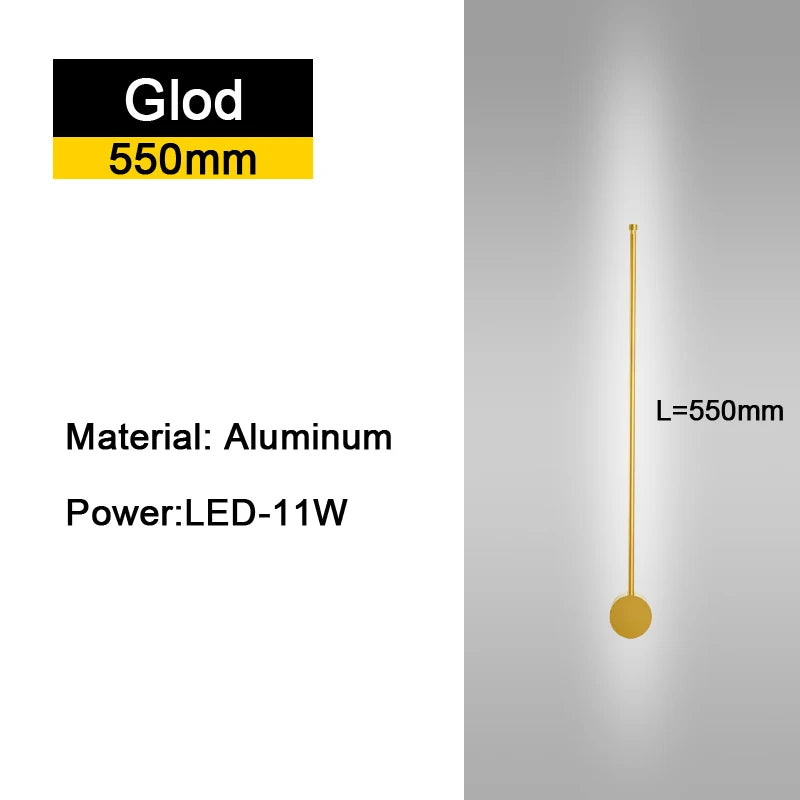 Modern Indoor 350° Rotatable Ambient Wall Sconce in Black or Gold