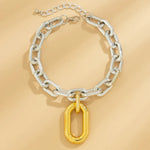 Load image into Gallery viewer, Chunky Two Tone Paperclip Bold Necklace