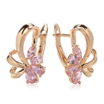 Load image into Gallery viewer, Classy Floral Pink Diamond Earrings