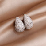 Load image into Gallery viewer, Drop Diamond Stud Earrings Inlay Diamond Earring