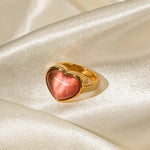 Load image into Gallery viewer, Elegant Pink Heart Stone Ring