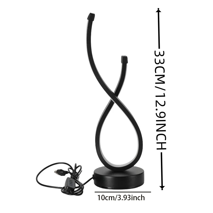 LED Table Lamp with Dimmable Functionality and Aluminum Body In Black