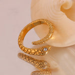 Load image into Gallery viewer, Diamond Eye Snake Wrap Around Ring