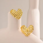 Load image into Gallery viewer, 14k Woven Heart Earrings