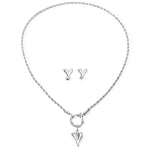 Load image into Gallery viewer, Rope Chain Anchor Clasp Heart Necklace and Earring Set