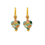 Load image into Gallery viewer, Dainty Floral Pastel Heart Hoop Huggie Earrings