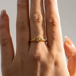 Load image into Gallery viewer, Adjustable 18k Diamond Center Evil Eye Ring