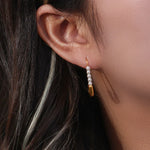 Load image into Gallery viewer, 18k Pearl Accented Safety Pin Earrings