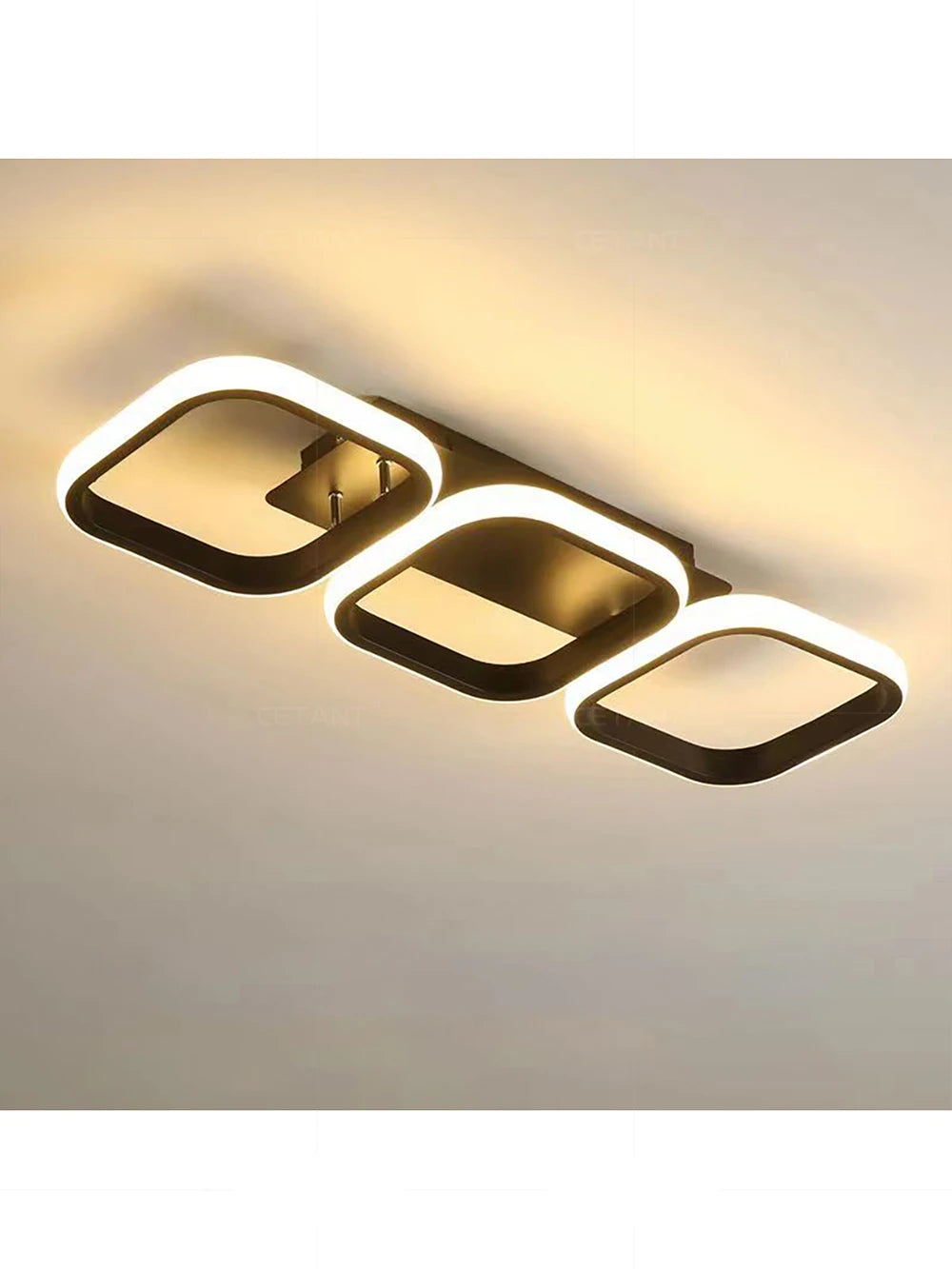 Minimalist Black Square Interior Ceiling Light in Black