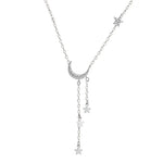 Load image into Gallery viewer, Crescent Moon Dangling Star Necklace
