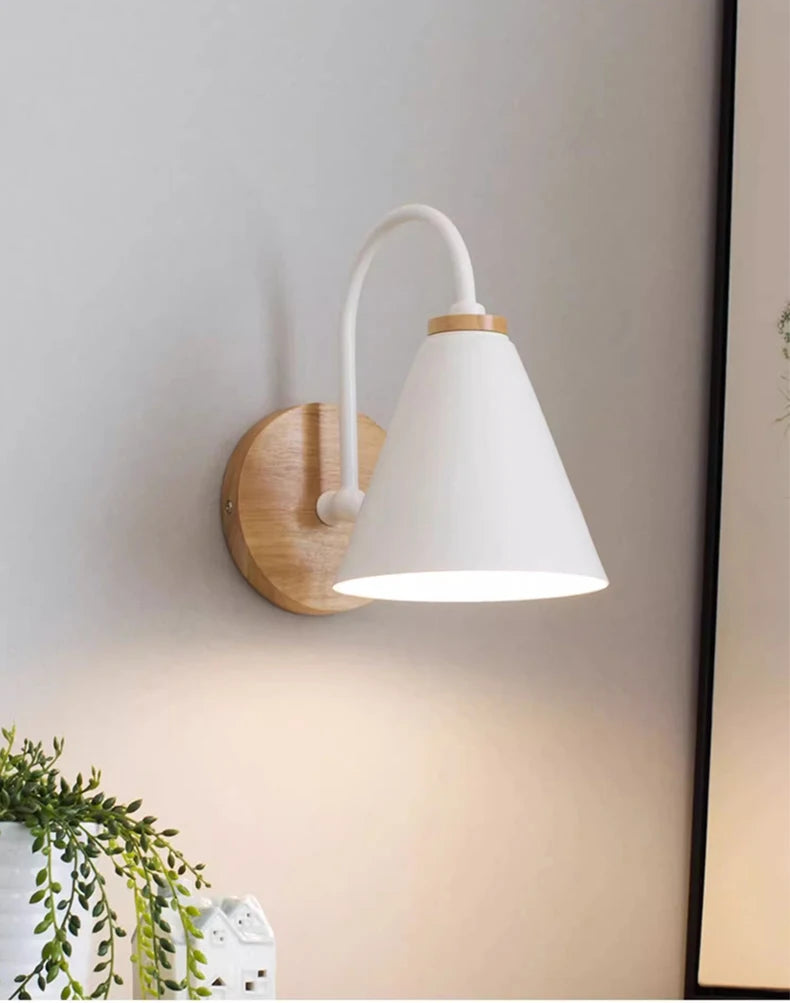 Macaron Solid Wood Wall Lamp Lighting Fixture