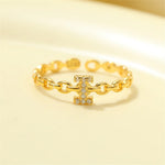 Load image into Gallery viewer, Dainty Diamond Letter Initial Ring