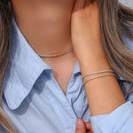 Load image into Gallery viewer, 2mm Dainty Tennis Chain Bracelet and Necklace