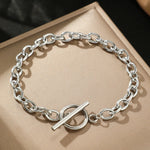 Load image into Gallery viewer, Classy Paperclip Circle Bar Clasp Bracelet