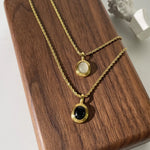 Load image into Gallery viewer, 18k Obsidian Oval Necklace