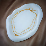 Load image into Gallery viewer, Dainty Satellite Chain Evil Eye Necklace Stack