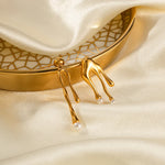 Load image into Gallery viewer, 18k Dainty Asymmetrical Melted Gold Pearl Earrings