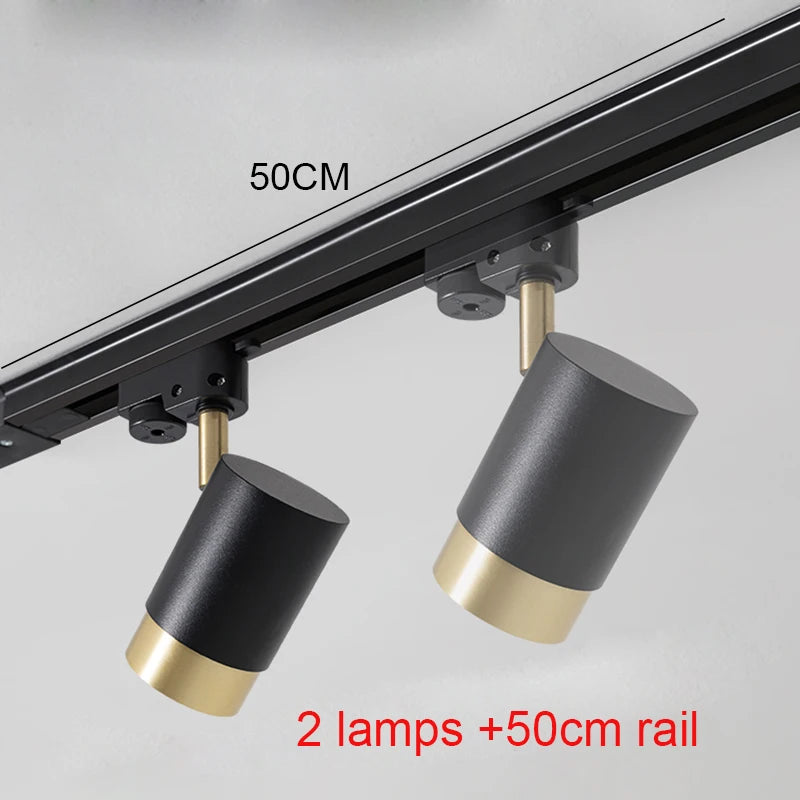 Multi-Angle Adjustable Flush-Mount Spotlight Track Lighting Fixture