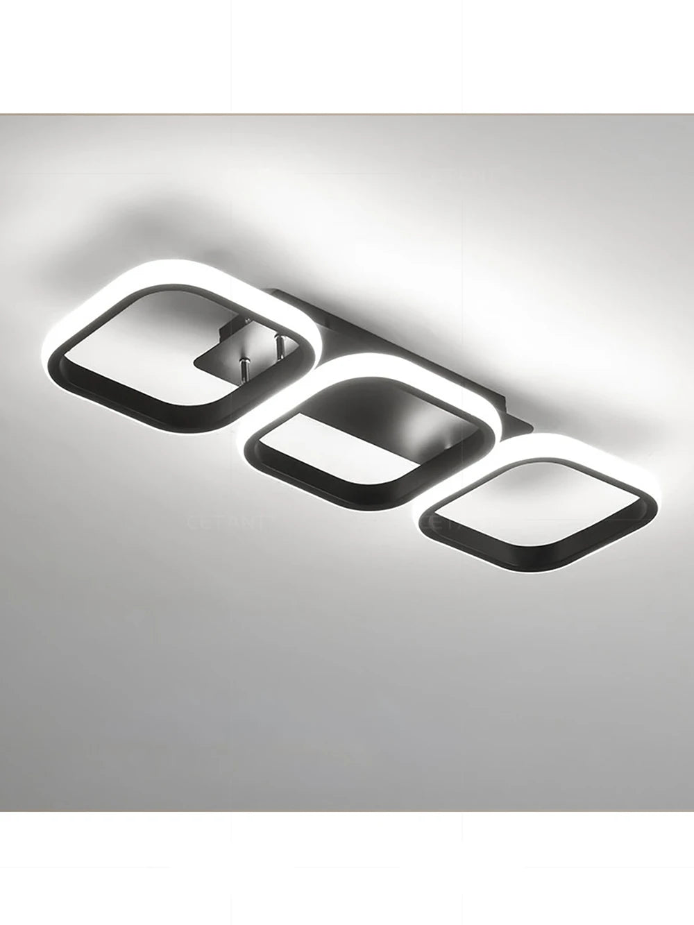 Minimalist Black Square Interior Ceiling Light in Black