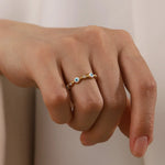 Load image into Gallery viewer, Adjustable Dainty Evil Eye Diamond Ring