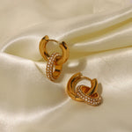 Load image into Gallery viewer, 18k Dainty Huggie Diamond Dangle Earrings